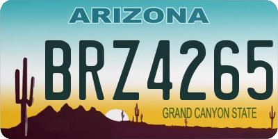 AZ license plate BRZ4265