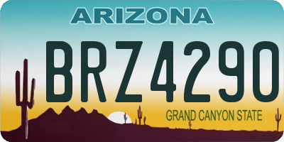 AZ license plate BRZ4290