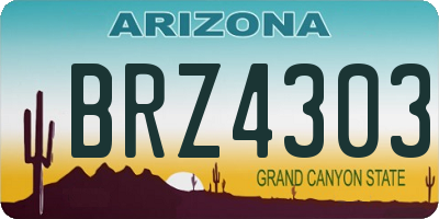 AZ license plate BRZ4303