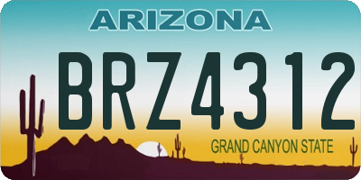 AZ license plate BRZ4312