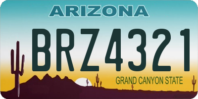 AZ license plate BRZ4321
