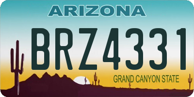 AZ license plate BRZ4331