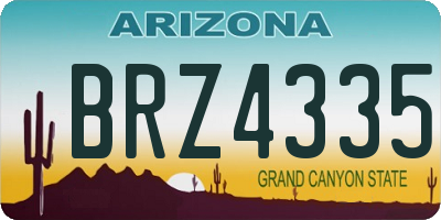 AZ license plate BRZ4335