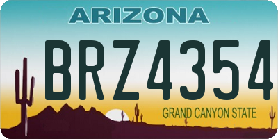 AZ license plate BRZ4354