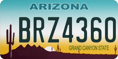 AZ license plate BRZ4360