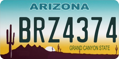 AZ license plate BRZ4374