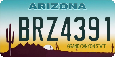 AZ license plate BRZ4391