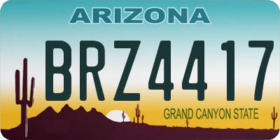 AZ license plate BRZ4417