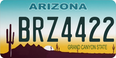 AZ license plate BRZ4422