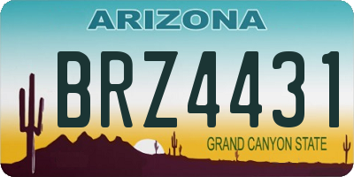 AZ license plate BRZ4431