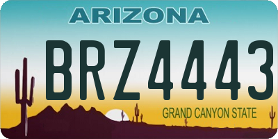 AZ license plate BRZ4443