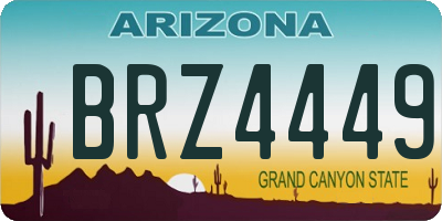 AZ license plate BRZ4449