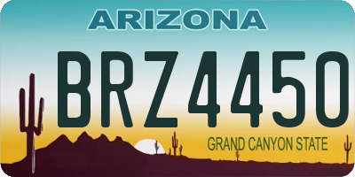 AZ license plate BRZ4450