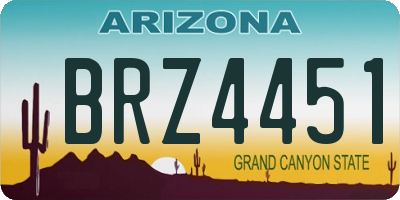 AZ license plate BRZ4451