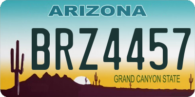 AZ license plate BRZ4457