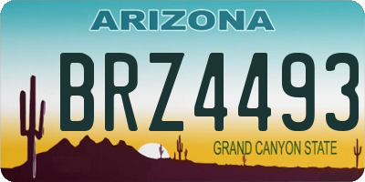 AZ license plate BRZ4493