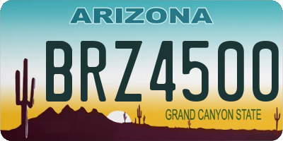 AZ license plate BRZ4500