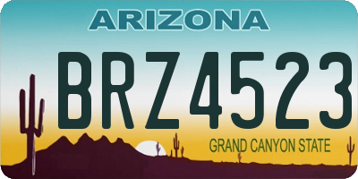 AZ license plate BRZ4523