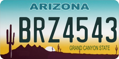 AZ license plate BRZ4543