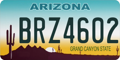 AZ license plate BRZ4602