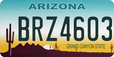 AZ license plate BRZ4603