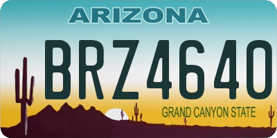AZ license plate BRZ4640