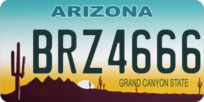 AZ license plate BRZ4666