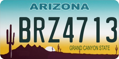 AZ license plate BRZ4713