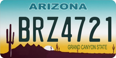 AZ license plate BRZ4721