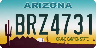 AZ license plate BRZ4731