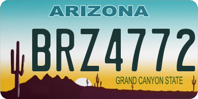 AZ license plate BRZ4772