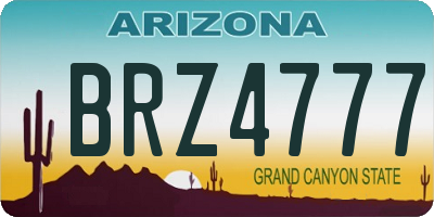 AZ license plate BRZ4777