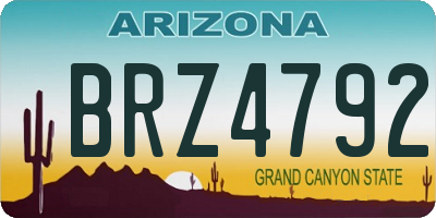 AZ license plate BRZ4792