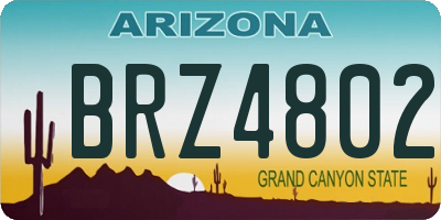 AZ license plate BRZ4802