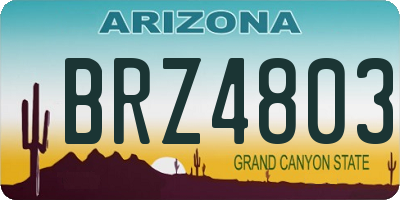 AZ license plate BRZ4803