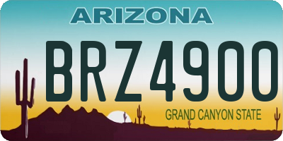 AZ license plate BRZ4900