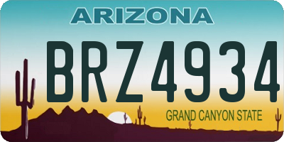 AZ license plate BRZ4934