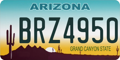 AZ license plate BRZ4950