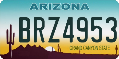 AZ license plate BRZ4953