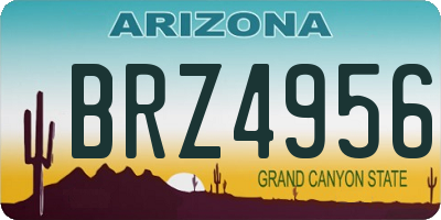 AZ license plate BRZ4956