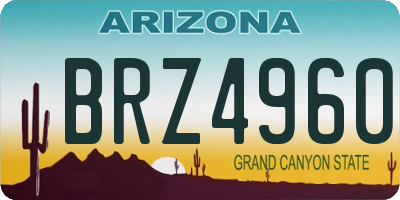 AZ license plate BRZ4960
