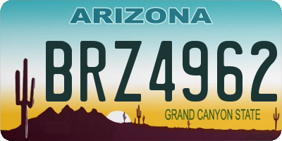 AZ license plate BRZ4962