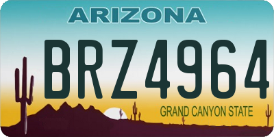 AZ license plate BRZ4964
