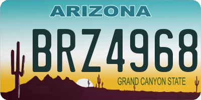AZ license plate BRZ4968