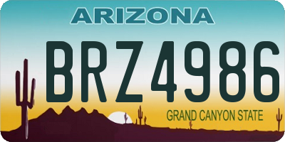 AZ license plate BRZ4986