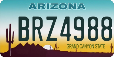 AZ license plate BRZ4988