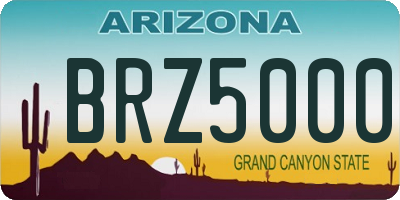 AZ license plate BRZ5000