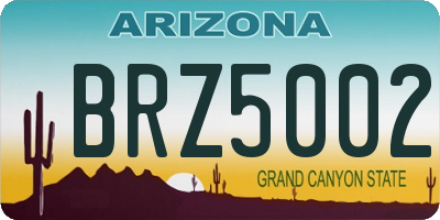 AZ license plate BRZ5002