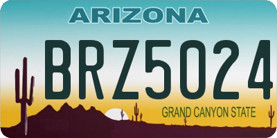 AZ license plate BRZ5024