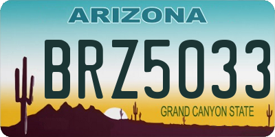 AZ license plate BRZ5033